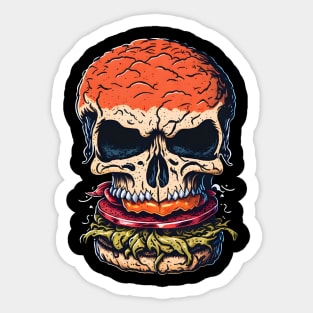 Scary Burger Skull Sticker